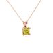 Asscher cut gemstone solitaire pendant in gold with classic four-prong basket setting