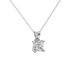 Asscher cut gemstone solitaire pendant in gold with classic four-prong basket setting
