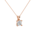 Asscher cut gemstone solitaire pendant in gold with classic four-prong basket setting