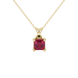 Asscher cut gemstone solitaire pendant in gold with classic four-prong basket setting