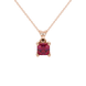 Asscher cut gemstone solitaire pendant in gold with classic four-prong basket setting