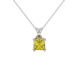 Asscher cut gemstone solitaire pendant in gold with classic four-prong basket setting