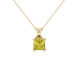 Asscher cut gemstone solitaire pendant in gold with classic four-prong basket setting