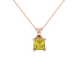 Asscher cut gemstone solitaire pendant in gold with classic four-prong basket setting