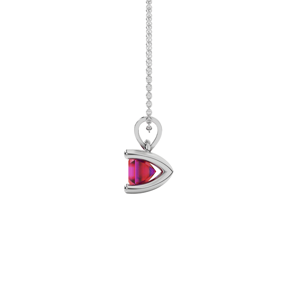 Asscher cut gemstone solitaire pendant in gold with classic four-prong basket setting