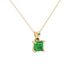 Asscher cut gemstone solitaire pendant in gold with classic four-prong basket setting
