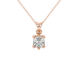 Asscher cut colored gemstone pendant in gold with secure six-prong solitaire setting