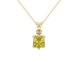 Asscher cut colored gemstone pendant in gold with secure six-prong solitaire setting