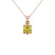 Asscher cut colored gemstone pendant in gold with secure six-prong solitaire setting