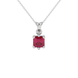 Asscher cut colored gemstone pendant in gold with secure six-prong solitaire setting