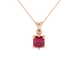 Asscher cut colored gemstone pendant in gold with secure six-prong solitaire setting