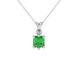 Asscher cut colored gemstone pendant in gold with secure six-prong solitaire setting