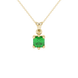 Asscher cut colored gemstone pendant in gold with secure six-prong solitaire setting