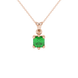 Asscher cut colored gemstone pendant in gold with secure six-prong solitaire setting