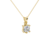 Asscher cut colored gemstone pendant in gold with secure six-prong solitaire setting