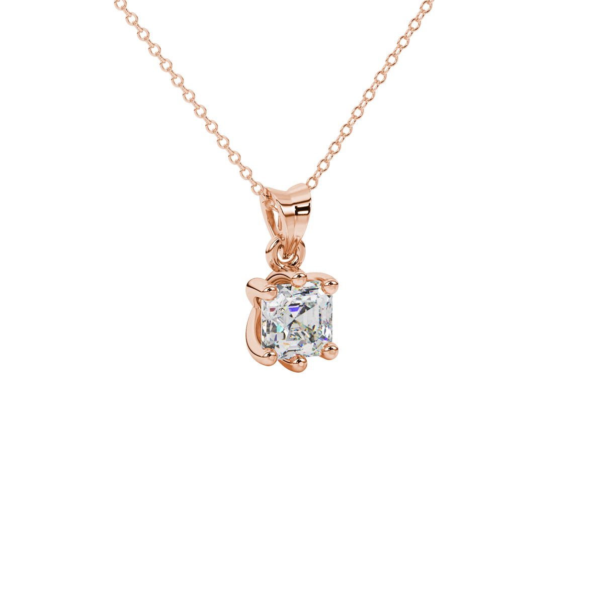 Geometric Step-Cut Colored Stone Pendant Charm