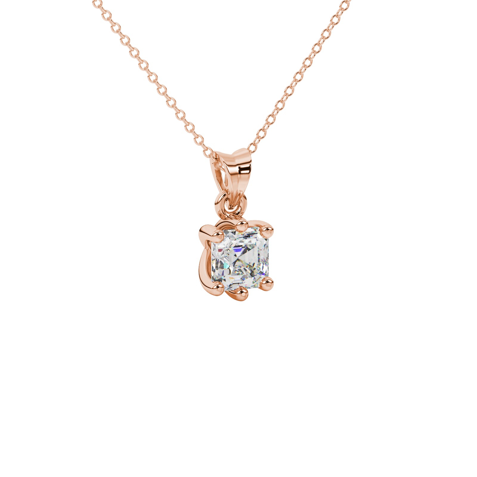 Geometric Step-Cut Colored Stone Pendant Charm