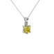 Asscher cut colored gemstone pendant in gold with secure six-prong solitaire setting