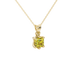 Asscher cut colored gemstone pendant in gold with secure six-prong solitaire setting