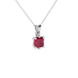 Asscher cut colored gemstone pendant in gold with secure six-prong solitaire setting