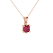 Asscher cut colored gemstone pendant in gold with secure six-prong solitaire setting