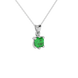 Asscher cut colored gemstone pendant in gold with secure six-prong solitaire setting