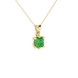 Asscher cut colored gemstone pendant in gold with secure six-prong solitaire setting