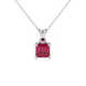 Asscher cut gemstone solitaire pendant in gold with secure four-prong basket setting