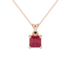 Asscher cut gemstone solitaire pendant in gold with secure four-prong basket setting