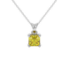 Asscher cut gemstone solitaire pendant in gold with secure four-prong basket setting
