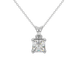 Asscher cut gemstone solitaire pendant in gold with secure four-prong basket setting