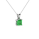 Asscher cut gemstone solitaire pendant in gold with secure four-prong basket setting