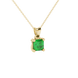 Asscher cut gemstone solitaire pendant in gold with secure four-prong basket setting