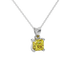 Asscher cut gemstone solitaire pendant in gold with secure four-prong basket setting