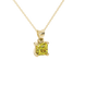 Asscher cut gemstone solitaire pendant in gold with secure four-prong basket setting
