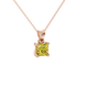 Asscher cut gemstone solitaire pendant in gold with secure four-prong basket setting