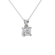 Asscher cut gemstone solitaire pendant in gold with secure four-prong basket setting