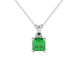 Asscher cut solitaire pendant in gold featuring a 5.00 MM square gemstone in a classic four-prong setting