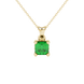 Asscher cut solitaire pendant in gold featuring a 5.00 MM square gemstone in a classic four-prong setting