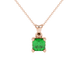 Asscher cut solitaire pendant in gold featuring a 5.00 MM square gemstone in a classic four-prong setting