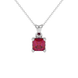 Asscher cut solitaire pendant in gold featuring a 5.00 MM square gemstone in a classic four-prong setting
