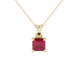Asscher cut solitaire pendant in gold featuring a 5.00 MM square gemstone in a classic four-prong setting