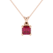 Asscher cut solitaire pendant in gold featuring a 5.00 MM square gemstone in a classic four-prong setting