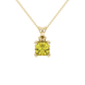 Asscher cut solitaire pendant in gold featuring a 5.00 MM square gemstone in a classic four-prong setting
