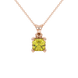 Asscher cut solitaire pendant in gold featuring a 5.00 MM square gemstone in a classic four-prong setting