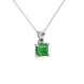 Asscher cut solitaire pendant in gold featuring a 5.00 MM square gemstone in a classic four-prong setting