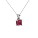 Asscher cut solitaire pendant in gold featuring a 5.00 MM square gemstone in a classic four-prong setting
