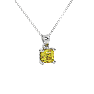 canary yellow gemstone solitaire pendant in white gold