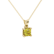 Asscher cut solitaire pendant in gold featuring a 5.00 MM square gemstone in a classic four-prong setting