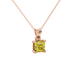 Asscher cut solitaire pendant in gold featuring a 5.00 MM square gemstone in a classic four-prong setting
